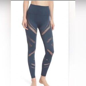 ALO Yoga cut out leggings blue/grey sz small
